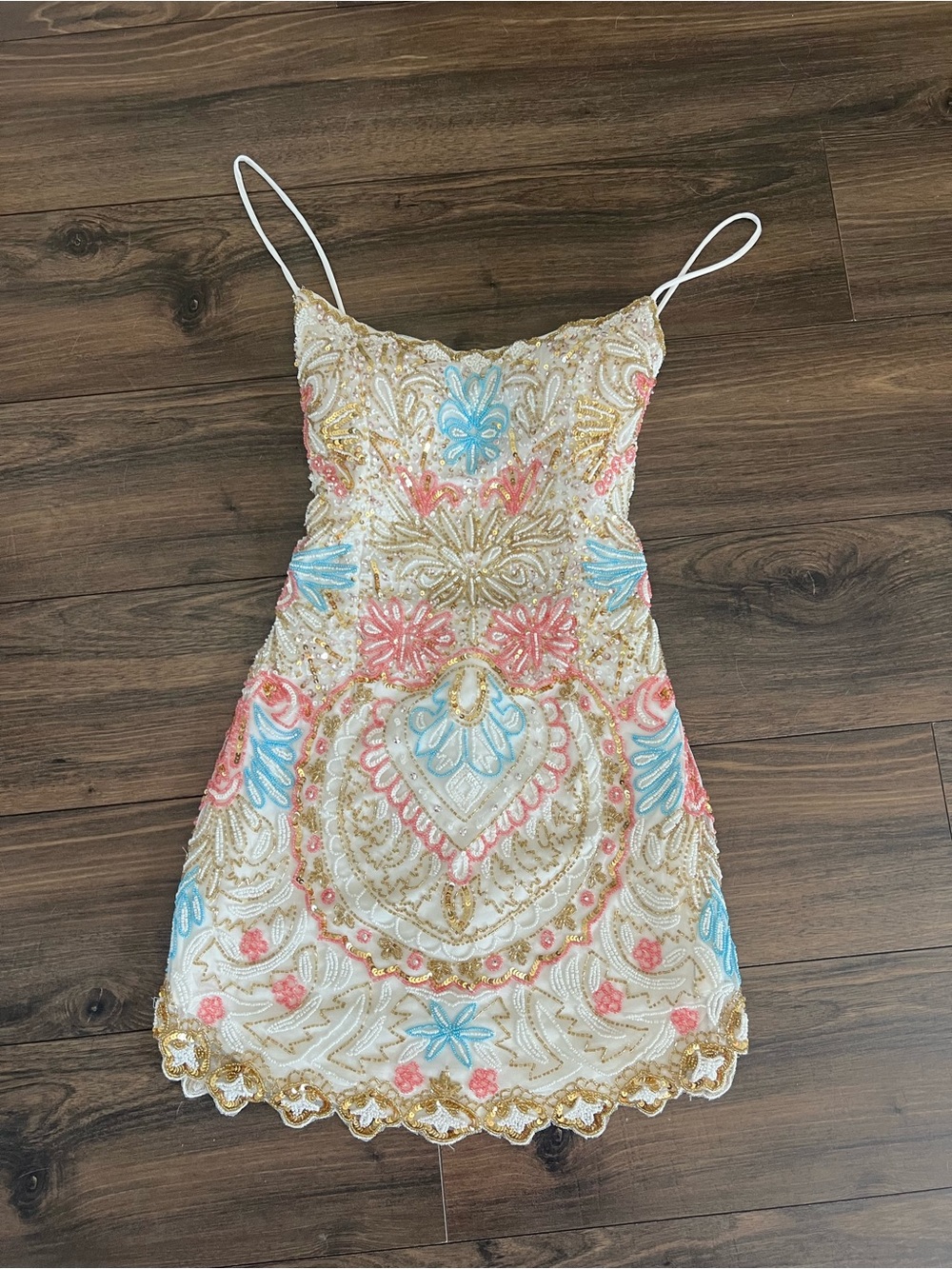 Rachel Allan 40080 beaded mini dress